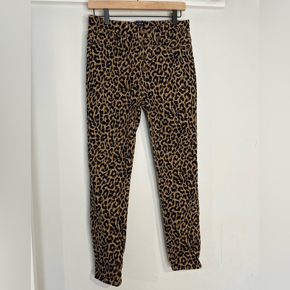 J Crew Leopard 9" high-rise skinny jean with button fly